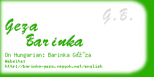 geza barinka business card